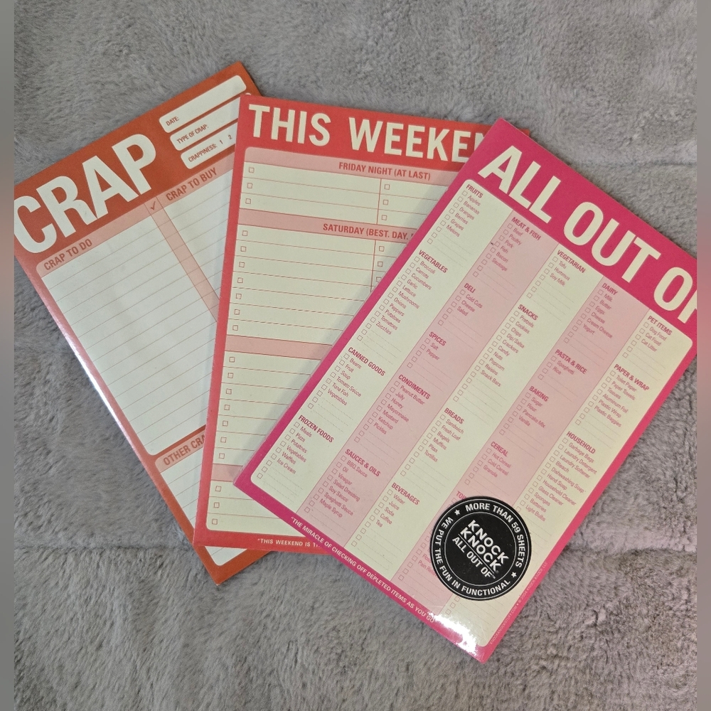 Knock Knock Pink and Orange Notepad Set